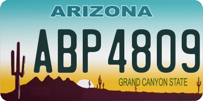 AZ license plate ABP4809