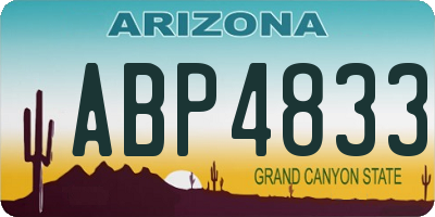 AZ license plate ABP4833