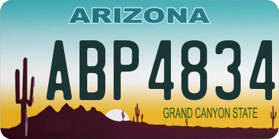 AZ license plate ABP4834