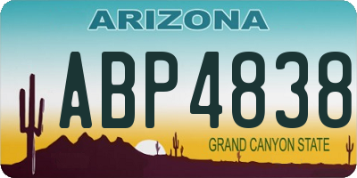 AZ license plate ABP4838