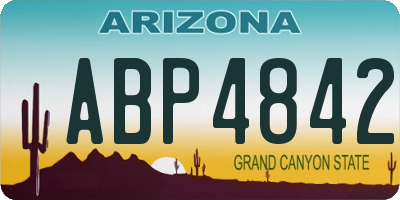 AZ license plate ABP4842