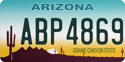 AZ license plate ABP4869