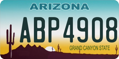 AZ license plate ABP4908