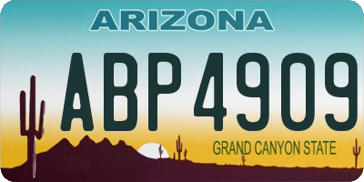 AZ license plate ABP4909