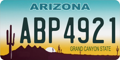 AZ license plate ABP4921