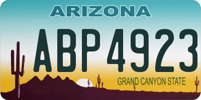 AZ license plate ABP4923