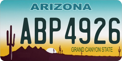 AZ license plate ABP4926