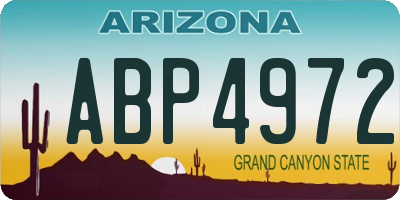 AZ license plate ABP4972
