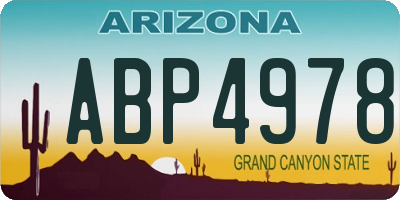 AZ license plate ABP4978