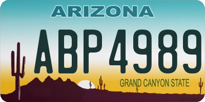 AZ license plate ABP4989