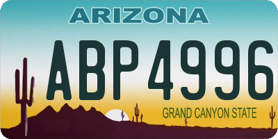 AZ license plate ABP4996