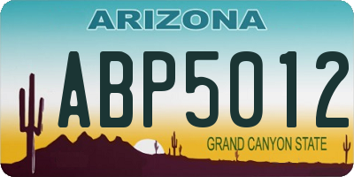 AZ license plate ABP5012