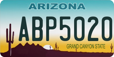 AZ license plate ABP5020