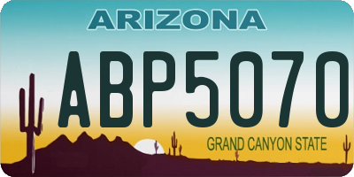 AZ license plate ABP5070