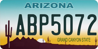 AZ license plate ABP5072