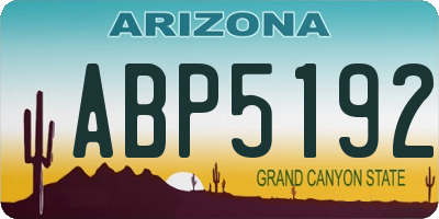 AZ license plate ABP5192