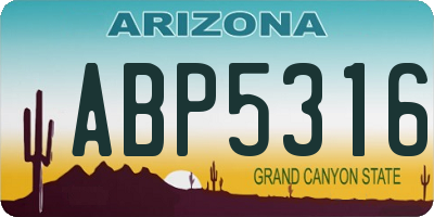 AZ license plate ABP5316