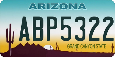 AZ license plate ABP5322