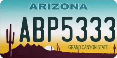 AZ license plate ABP5333