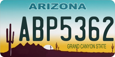 AZ license plate ABP5362