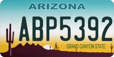 AZ license plate ABP5392