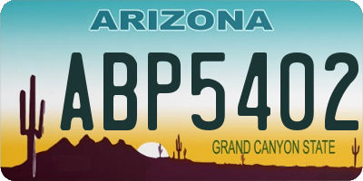 AZ license plate ABP5402