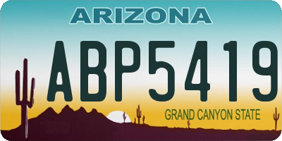 AZ license plate ABP5419