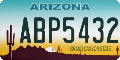 AZ license plate ABP5432