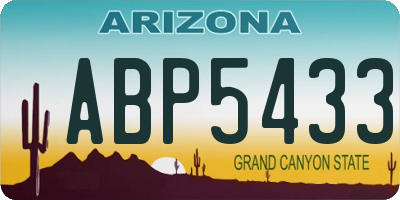 AZ license plate ABP5433