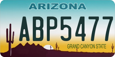 AZ license plate ABP5477