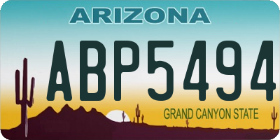 AZ license plate ABP5494