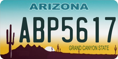AZ license plate ABP5617