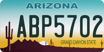 AZ license plate ABP5702