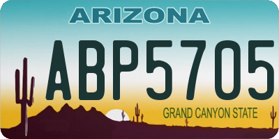 AZ license plate ABP5705