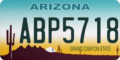 AZ license plate ABP5718