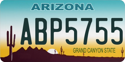 AZ license plate ABP5755