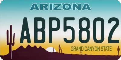 AZ license plate ABP5802