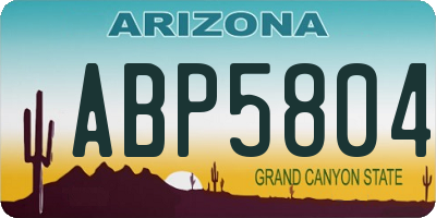 AZ license plate ABP5804