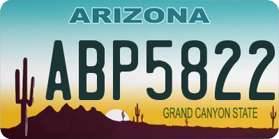 AZ license plate ABP5822