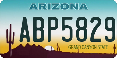 AZ license plate ABP5829