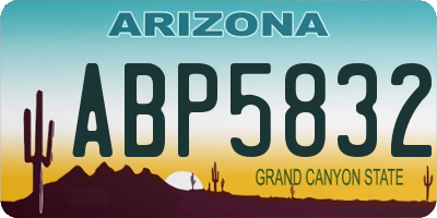 AZ license plate ABP5832