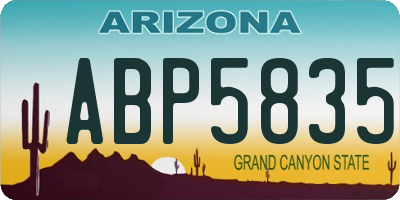 AZ license plate ABP5835