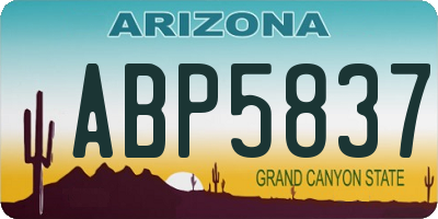 AZ license plate ABP5837