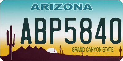 AZ license plate ABP5840