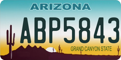 AZ license plate ABP5843