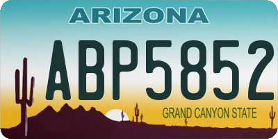 AZ license plate ABP5852