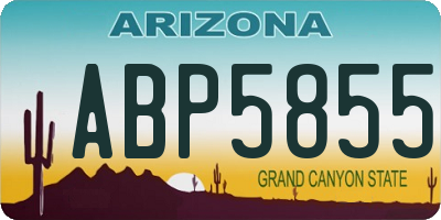AZ license plate ABP5855