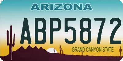 AZ license plate ABP5872