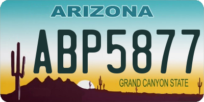 AZ license plate ABP5877