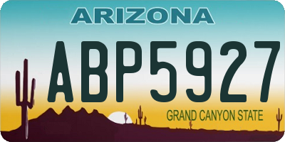 AZ license plate ABP5927